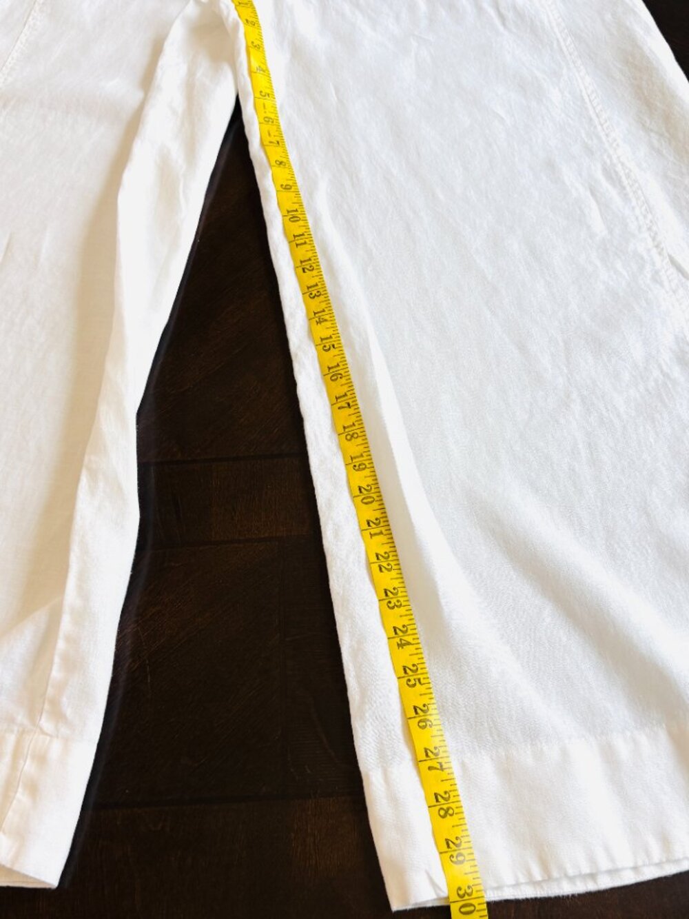 Anthroplogie White Linen Palazzo Pants Size 8 Wide Leg Boho Coastal - Picture 12 of 15